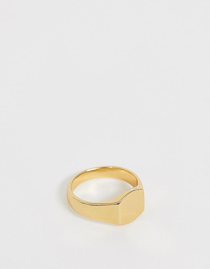 Asos Design 14k Gold Plated Pinky Ring - Gold