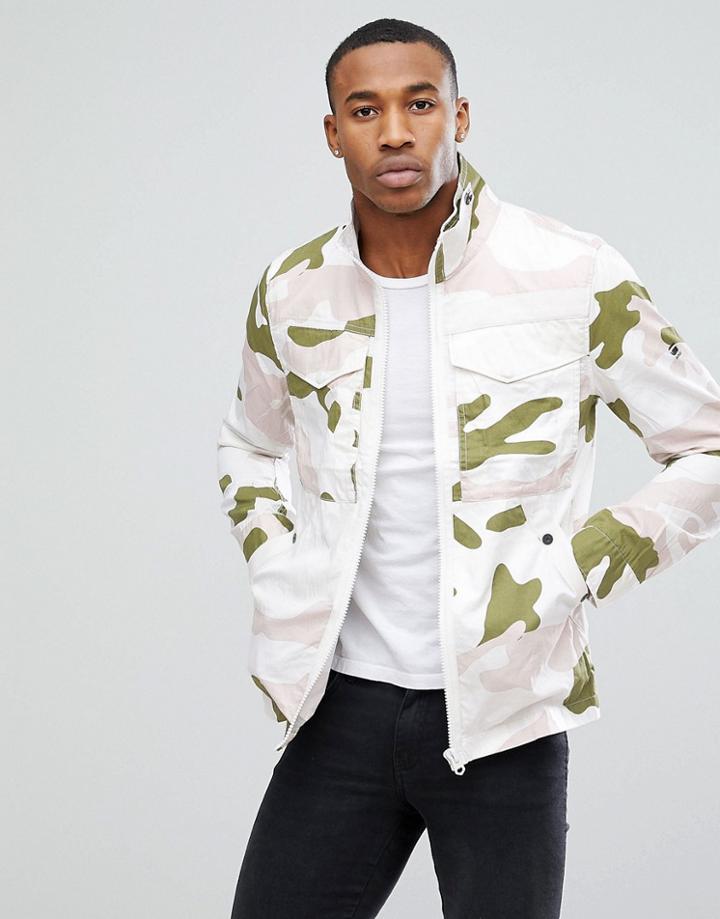 G-star Deline Camo Hooded Jacket - Beige