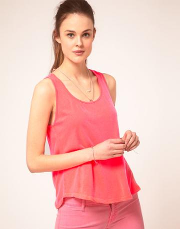 Textile Elizabeth and James Jersey Tank Top Neon