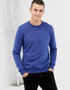 Burton Menswear Sweatshirt In Blue Marl - Blue