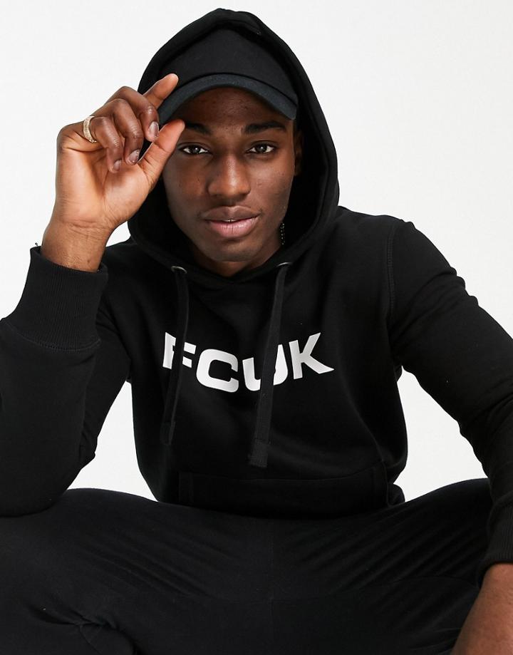 Fcuk Overhead Hoodie In Black