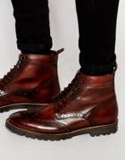 Base London Troop Lace-up Leather Boots - Brown