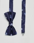 Jack & Jones Bow Tie With Floral Print - Blue