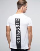 New Look Longline T-shirt In White With 1999 Back Print - White