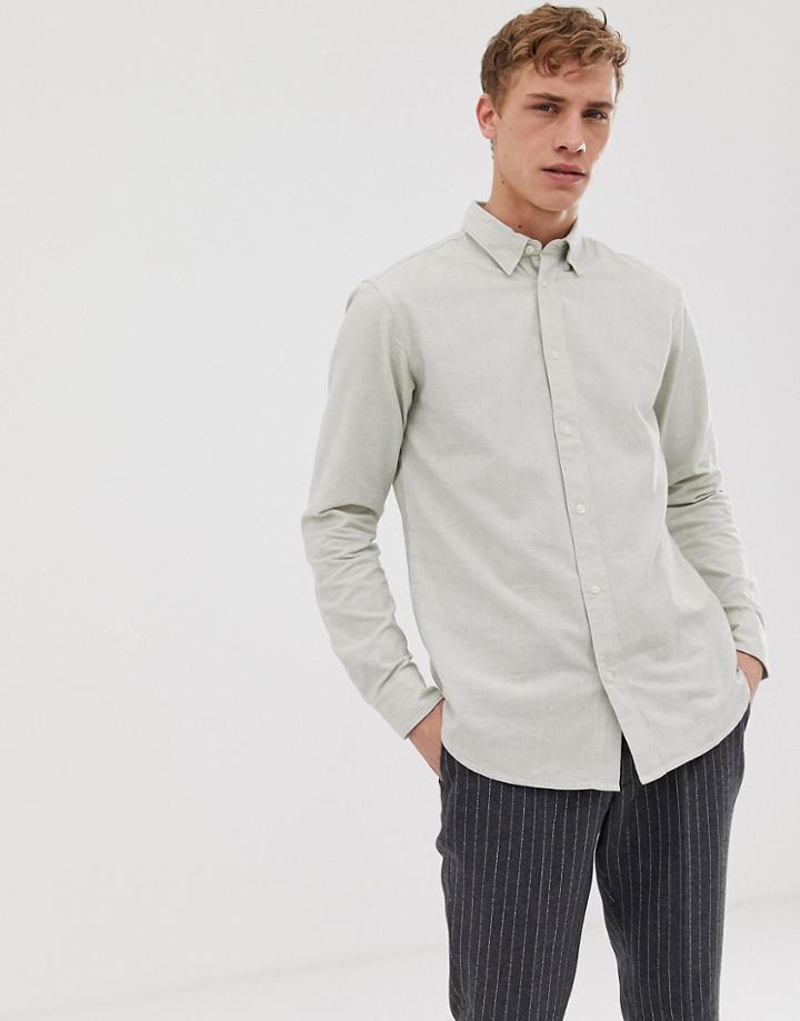 Selected Homme Regular Fit Brushed Cotton Shirt-beige