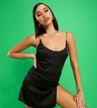 As You Satin Cami Dress In Black-neutral