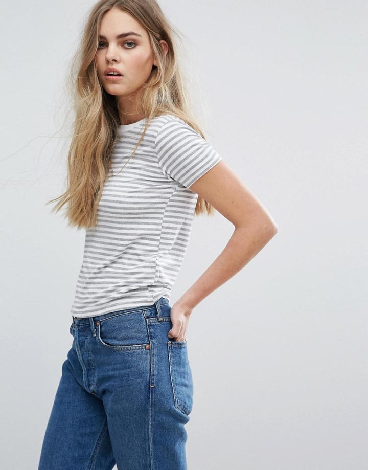 Pull & Bear Stripe T-shirt - Gray