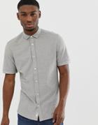 Only & Sons Pique Short Sleeve Shirt In Gray - Gray