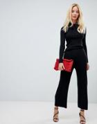 Fashion Union Knitted Pants In Rib Two-piece - Black