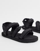 Asos Design Tech Sandals In Black With Tape Straps