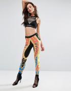 Versace Jeans Legging With Marine Print - Multi