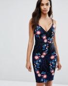 Lipsy Cami Pencil Dress In Embroidered Lace - Black