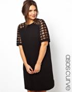 Asos Curve Shift Dress With Cage Sleeve - Black
