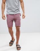 Asos Design Super Skinny Chino Shorts In Purple Taupe - Pink