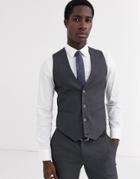 Asos Design Skinny Suit Vest In Charcoal