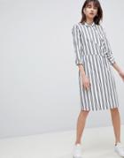 Selected Femme Stripe Wrap Shirt Dress - Multi