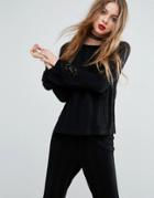 Asos Co-ord Sweater In Mixed Pointelle - Black