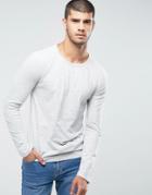 Boss Orange By Hugo Boss Typo Long Sleeve T-shirt In Off White - White