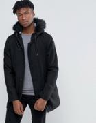 D-struct Smart Wool Blend Parka Jacket - Black