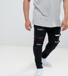 Sixth June Skinny Jeans In Black With Distressing Exclusive To Asos - Black