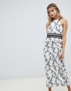 Stylestalker Kaylene Floral Print Maxi Dress - White
