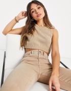 & Other Stories Organic Cotton Knitted Chunky Rib Top In Beige - Part Of A Set-neutral