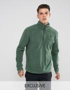 The North Face 100 Glacier Sweatshirt 1/4 Zip In Dark Green Exclusive To Asos - Green