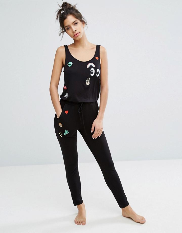 Undiz Badge Jumpsuit - Black