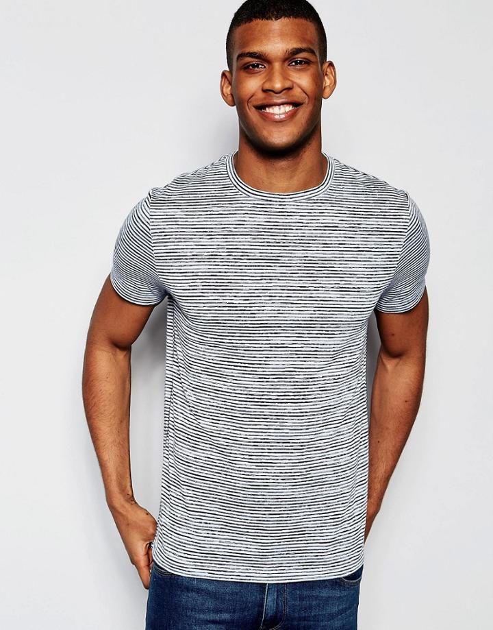 Asos Stripe T-shirt In Mini Yarn Dye Stripe