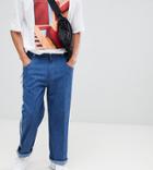 Add Wide Leg Jeans With Side Stripe - Blue