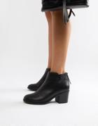 Office Heeled Ankle Boots - Black