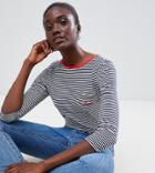 Warehouse Long Sleeve Love Top In Stripe - Multi