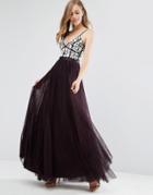 Needle & Thread Motif Tulle Maxi Dress - Purple