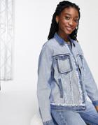 Skylar Rose Oversized Distressed Denim Jacket-blues