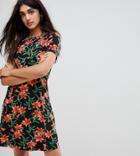Asos Tall Ultimate Mini Tea Dress In Floral Print - Multi