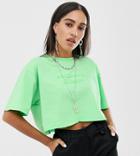 Reclaimed Vintage Inspired Crop T-shirt With Tattoo Logo Print-green