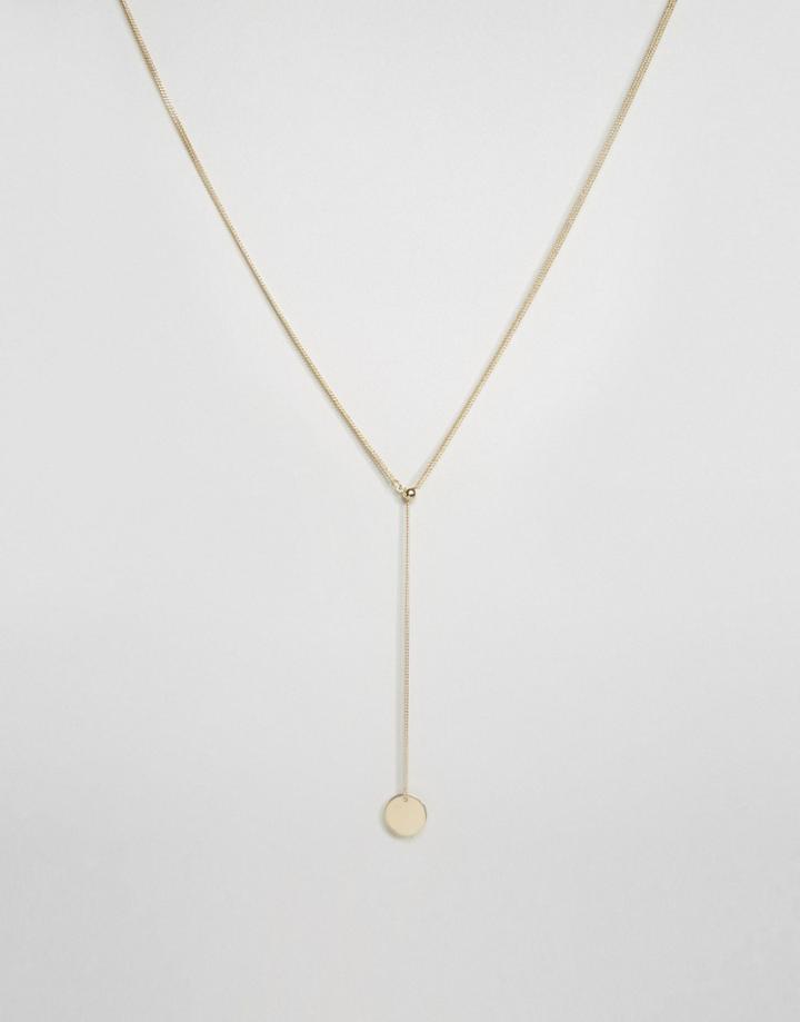 Pieces Margit Lariat Disk Long Necklace - Gold