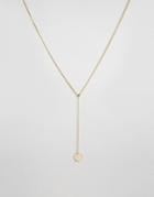 Pieces Margit Lariat Disk Long Necklace - Gold