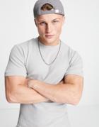 Asos Design Muscle T-shirt In Waffle In Light Gray - Part Of A Set-grey