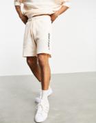 Asos Dark Future Set Relaxed Shorts In Lightweight Waffle In Neutral