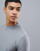 Asos 4505 Golf High Neck T-shirt With Quick Dry In Gray - Gray