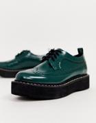 Asos Design Majority Chunky Brogue In Green