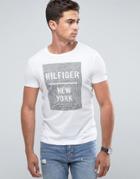 Tommy Hilfiger Baxter T-shirt Box Logo Print Regular Fit In White - White