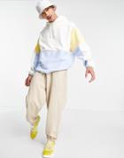 Asos Design Coordinating Polar Fleece Oversized Hoodie In Color Block-multi