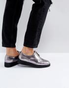 Carvela Flatform Lace Up Shoe - Silver