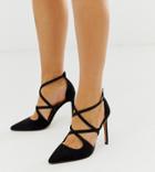 Asos Design Wide Fit Wren Pointed High Heels In Black - Black