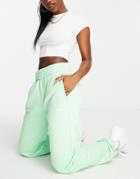 Collusion Unisex Straight Leg Pants With Double Waistband In Tonal Blues