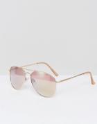 Missguided Pink Tint Aviator Sunglasses - Pink
