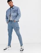 Liquor N Poker Utility Jeans In Blue Wash