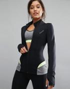 Elle Sports Performance Long Sleeve Gym Zip Top - Black